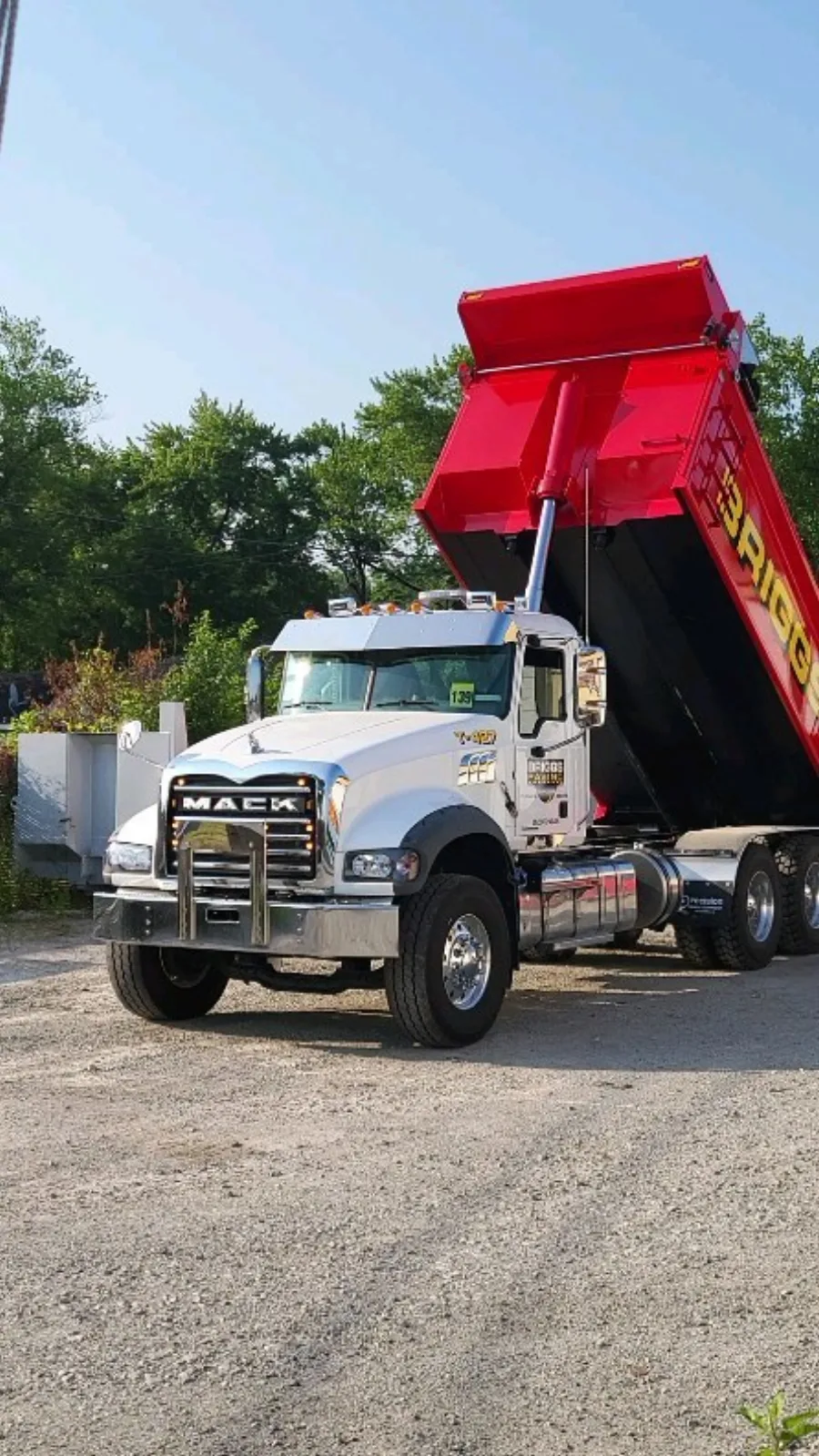 Mack dump truck outfitted by Precision Truck Equipment